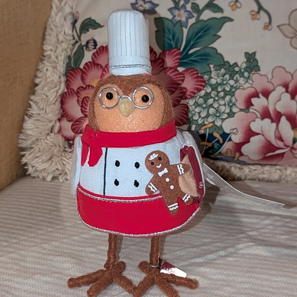 Target Holiday Owl Chef Plush with Red and Brown